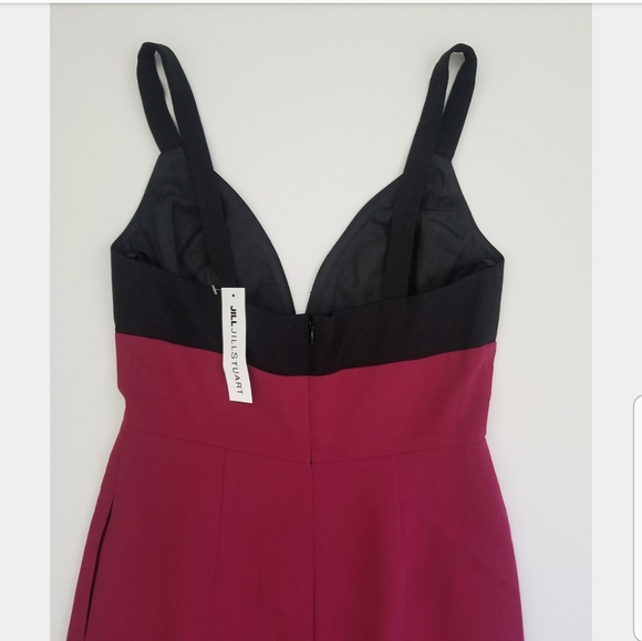 NWT Jill Stuart two-tone V-neck Midi Dress 0 2 - Picture 4 of 5